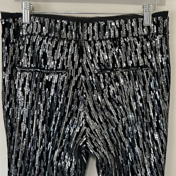 Zadig and Voltaire Polis Velours Pant Velour Black Silver Sparkle Sz 38 US M NEW - Picture 8 of 14